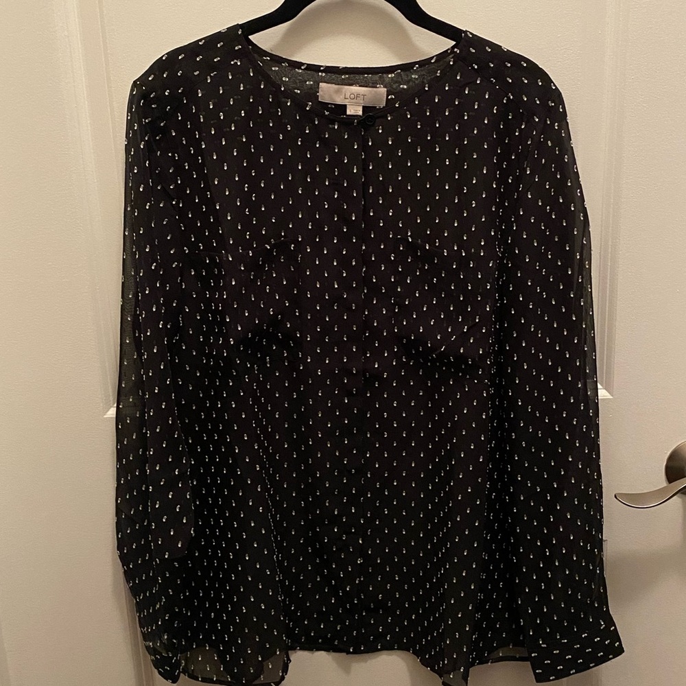 Black button down blouse